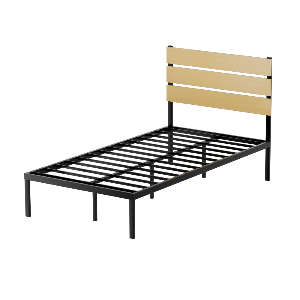 Beds & Bed Frames: Artiss Bed Frame King Single Size Metal Base Mattress Platform Foundation PAULA
