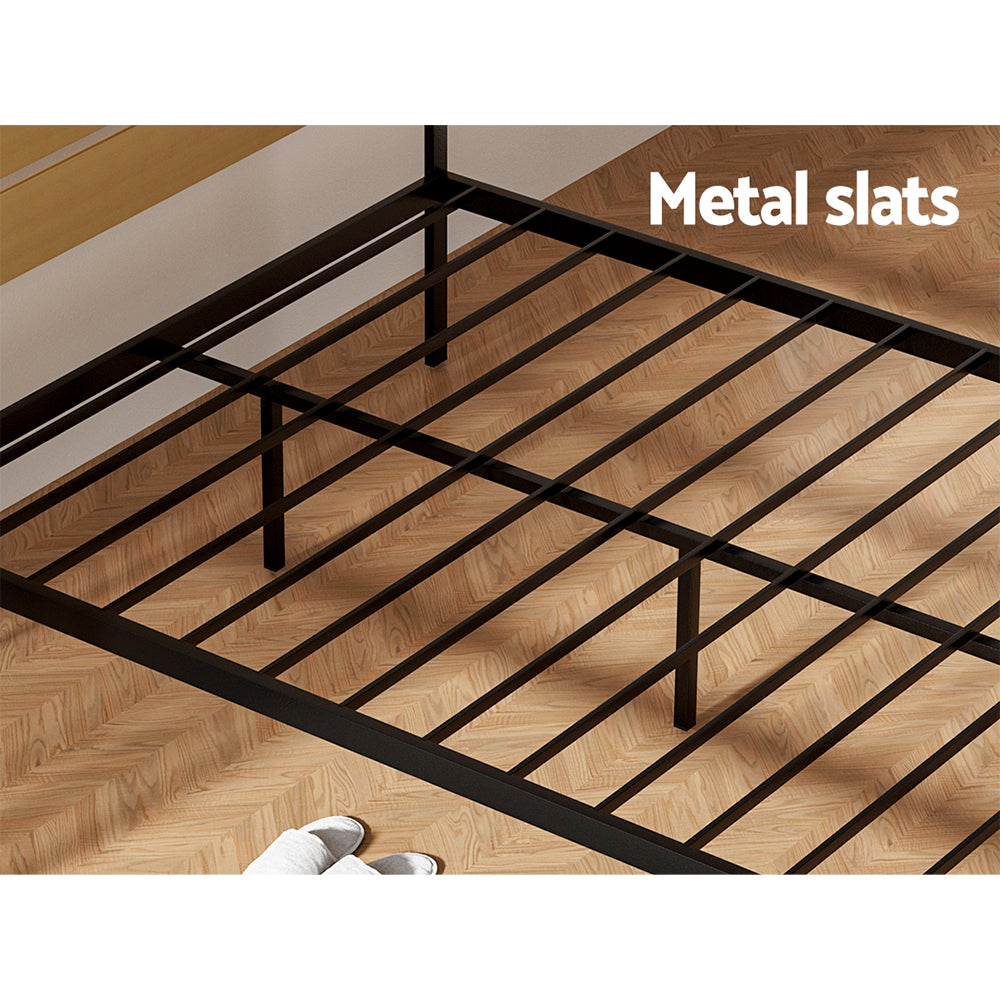 Beds & Bed Frames: Artiss Bed Frame Queen Size Metal Base Mattress Platform Foundation Black PAULA
