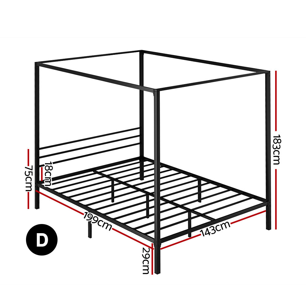 Beds & Bed Frames: Artiss Bed Frame Double Size Metal Bed Frame POCHY