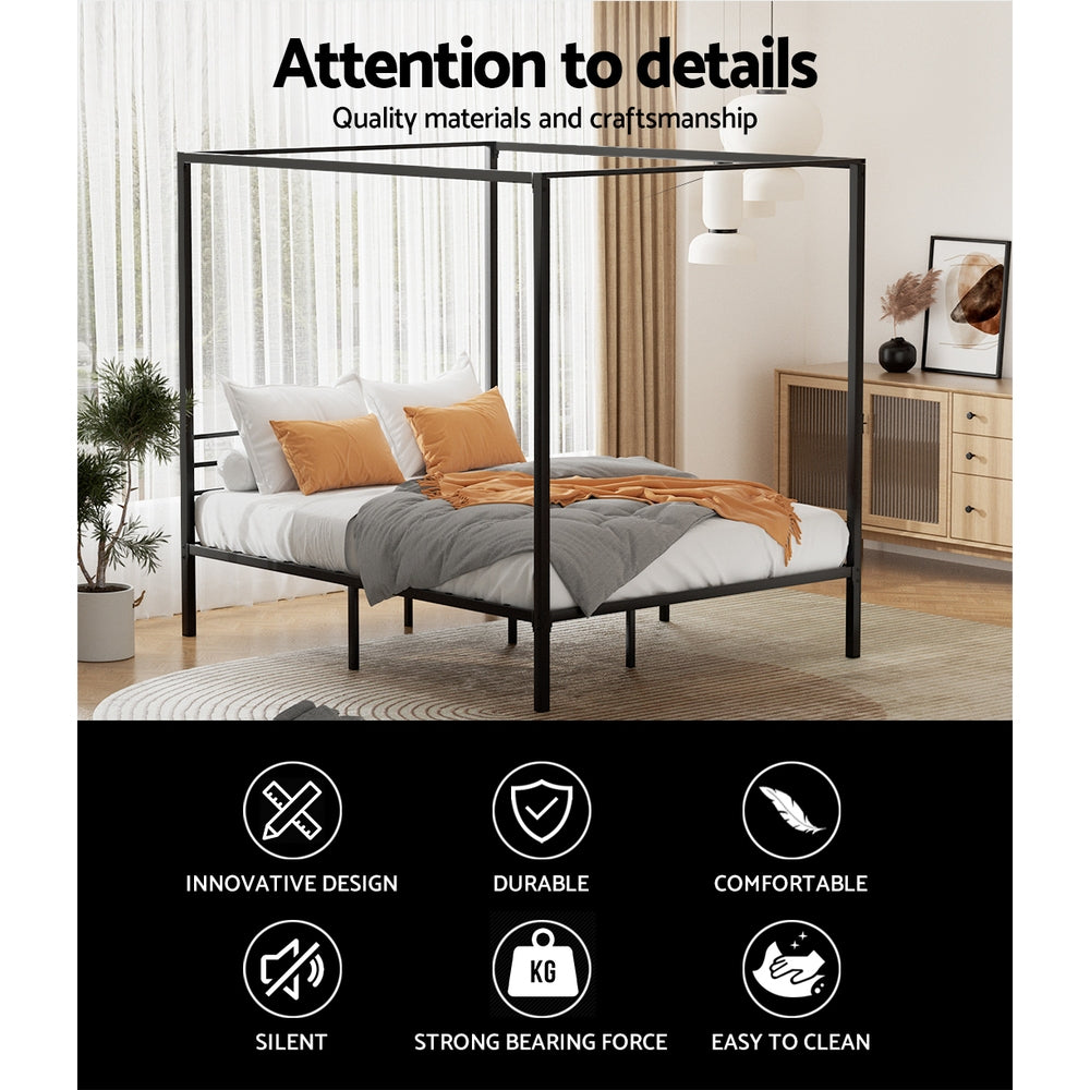 Beds & Bed Frames: Artiss Bed Frame Queen Size Metal Bed Frame POCHY