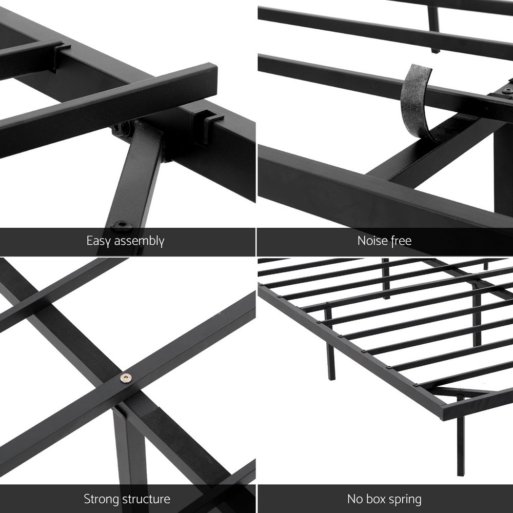 Artiss Double Bed Frame,Floating Metal Bed Frame with Smart LED Lights - Sturdy Metal Platform Bed Base, Silent Design, Tool-Free Assembly, 300KG Capacity for Home/Hotel/Master Bedroom