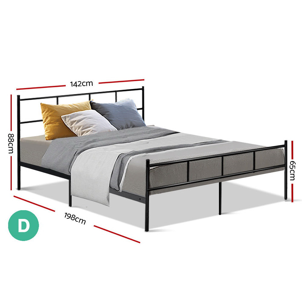 Beds & Bed Frames: Artiss Bed Frame Double Metal Bed Frame SOL