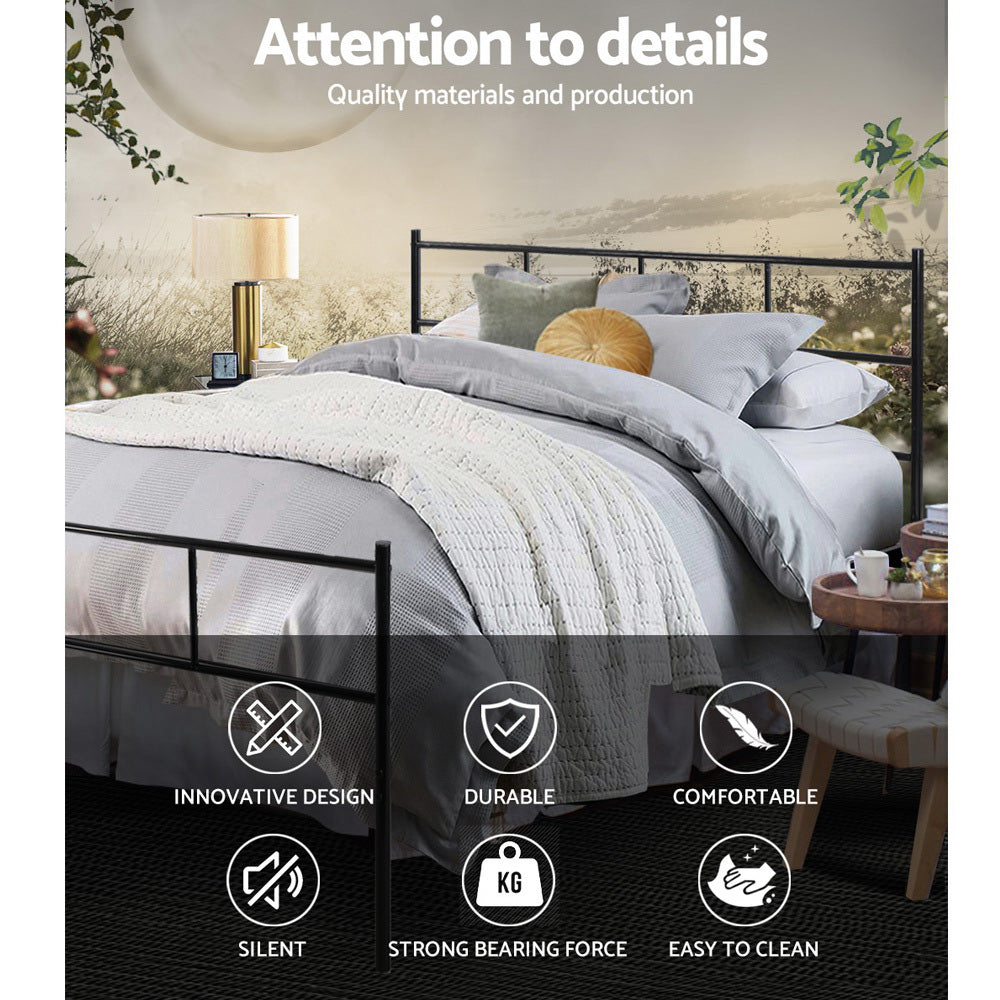 Beds & Bed Frames: Artiss Bed Frame Double Metal Bed Frame SOL