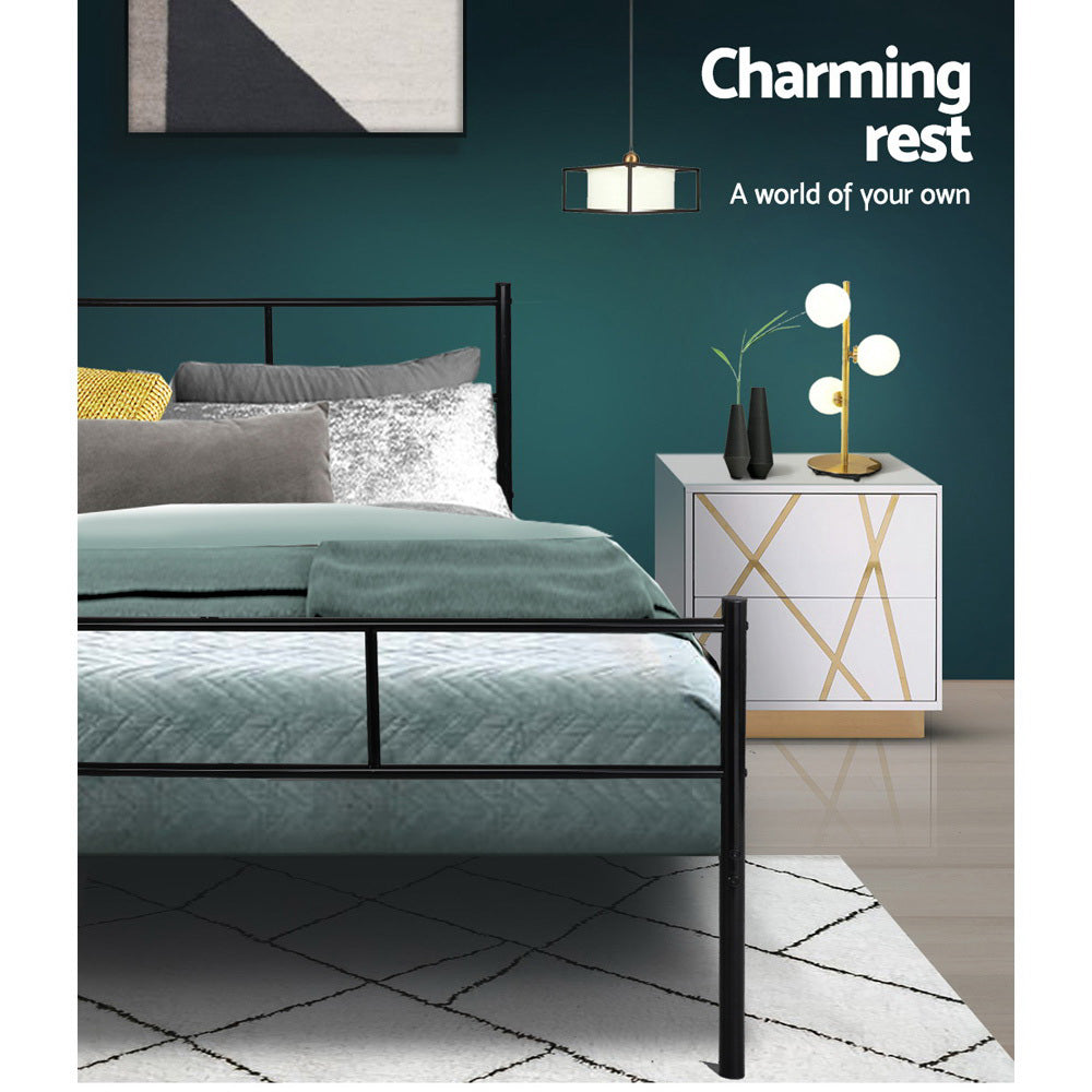 Beds & Bed Frames: Artiss Bed Frame Double Metal Bed Frame SOL