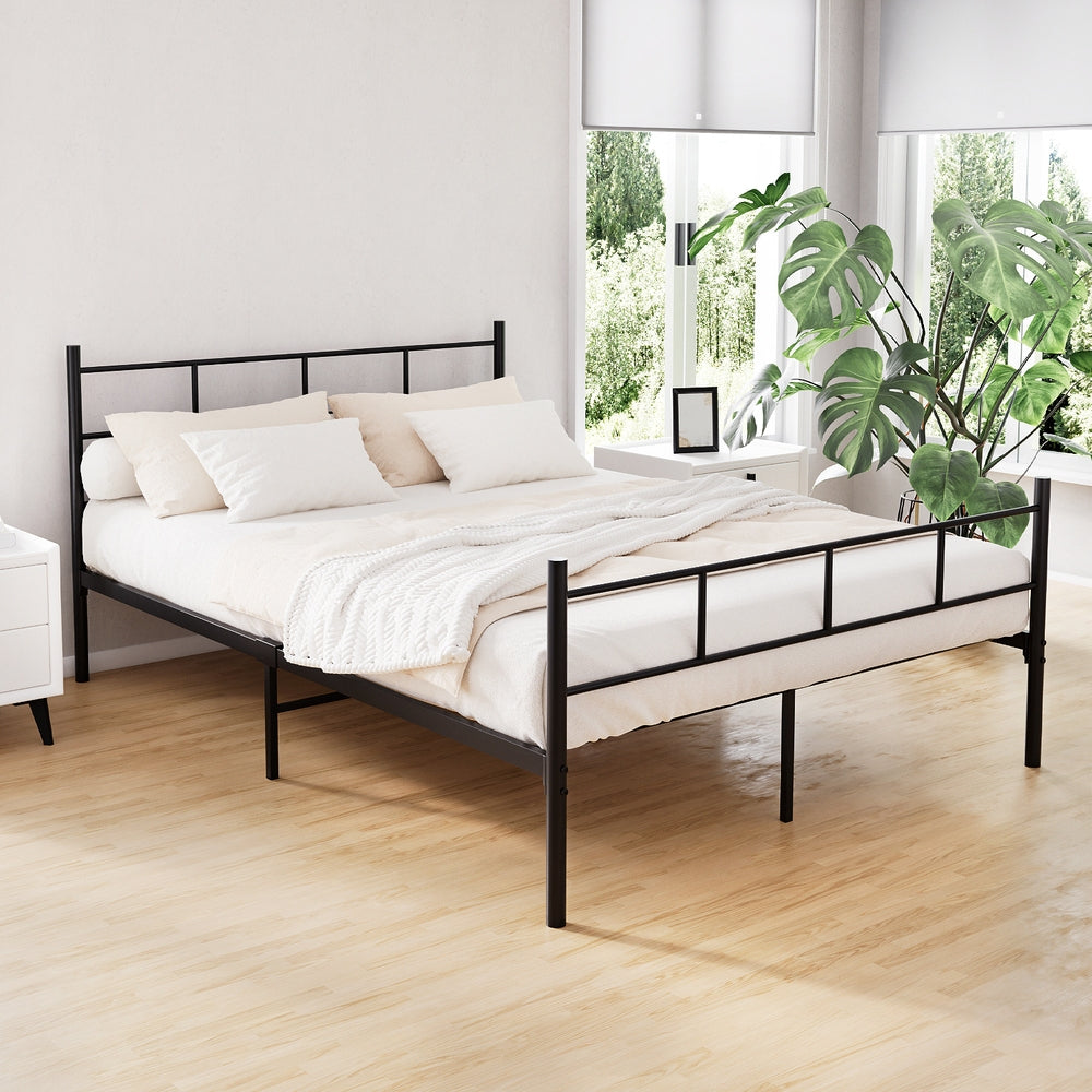 Beds & Bed Frames: Artiss Bed Frame Double Metal Bed Frame SOL