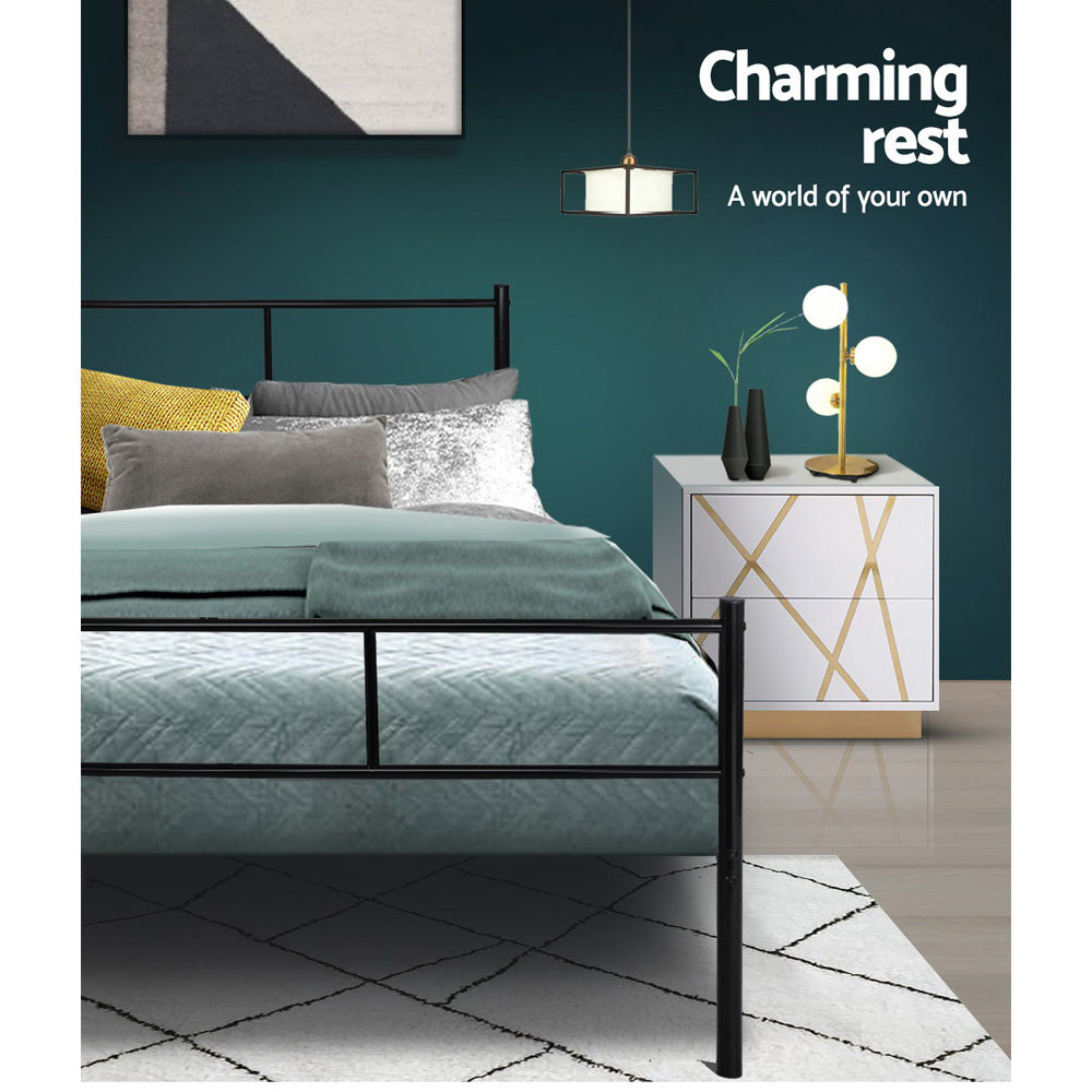 Beds & Bed Frames: Artiss Bed Frame Queen Metal Bed Frame SOL