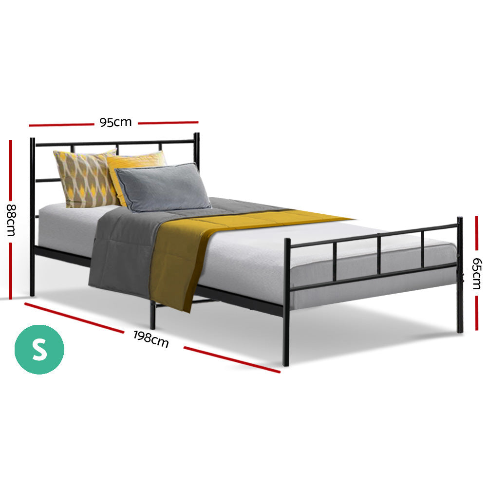 Beds & Bed Frames: Artiss Bed Frame Single Metal Bed Frame SOL