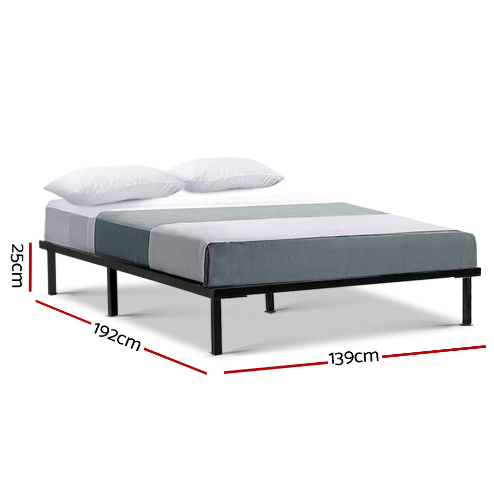 Beds & Bed Frames: Artiss Bed Frame Double Size Metal Bed Frame TED