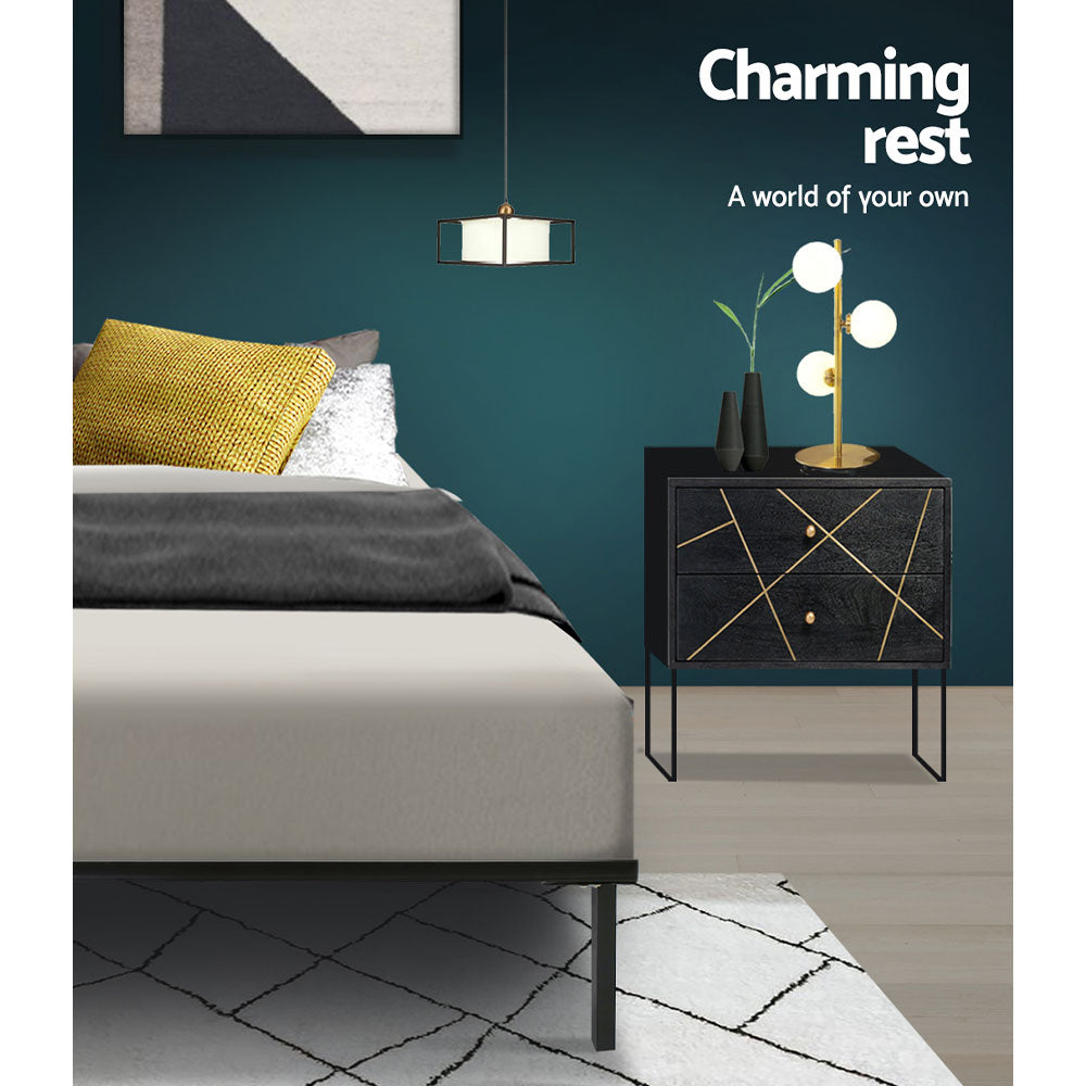 Beds & Bed Frames: Artiss Bed Frame Double Size Metal Bed Frame TED