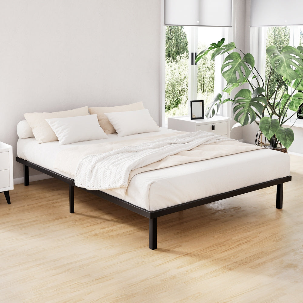 Beds & Bed Frames: Artiss Bed Frame Double Size Metal Bed Frame TED