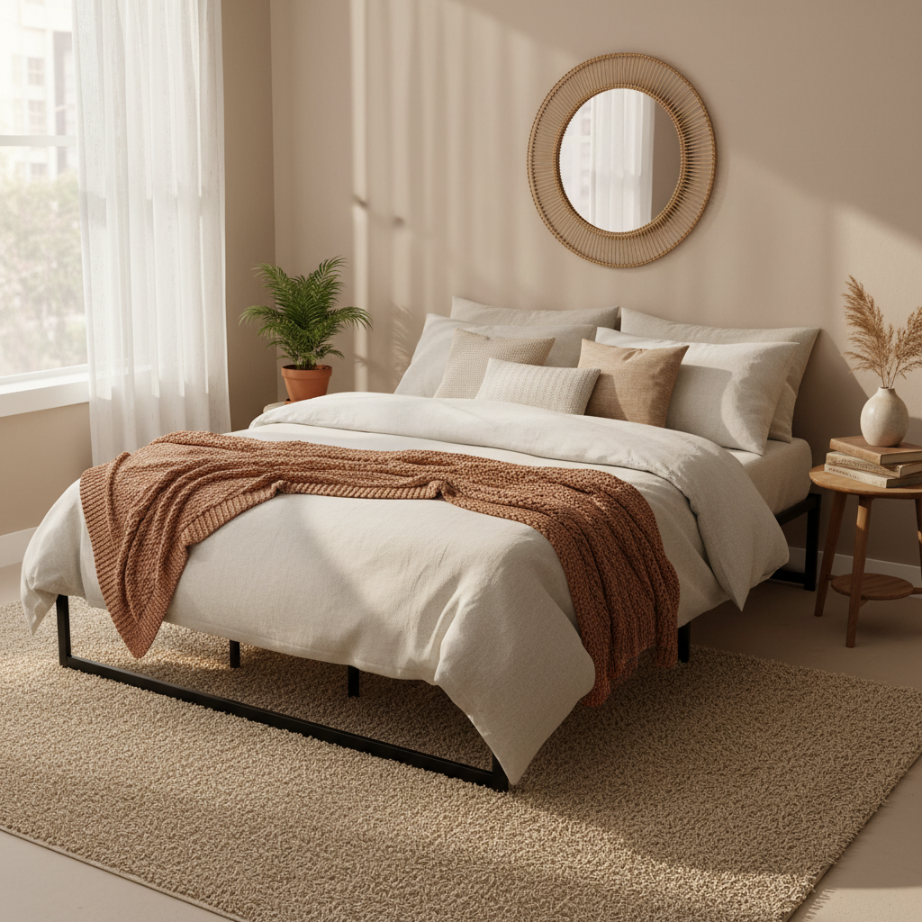 Beds & Bed Frames: Artiss Bed Frame King Size Metal Bed Frame TINO