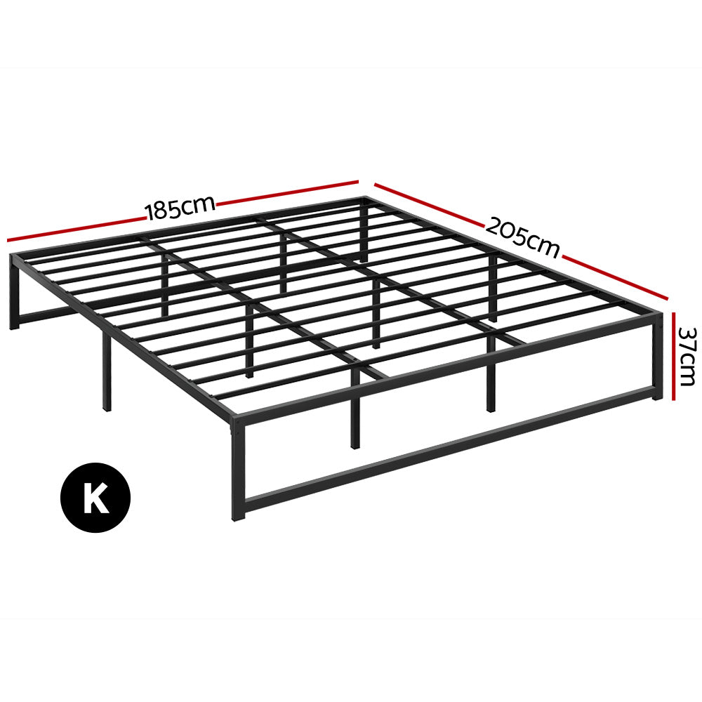 Beds & Bed Frames: Artiss Bed Frame King Size Metal Bed Frame TINO