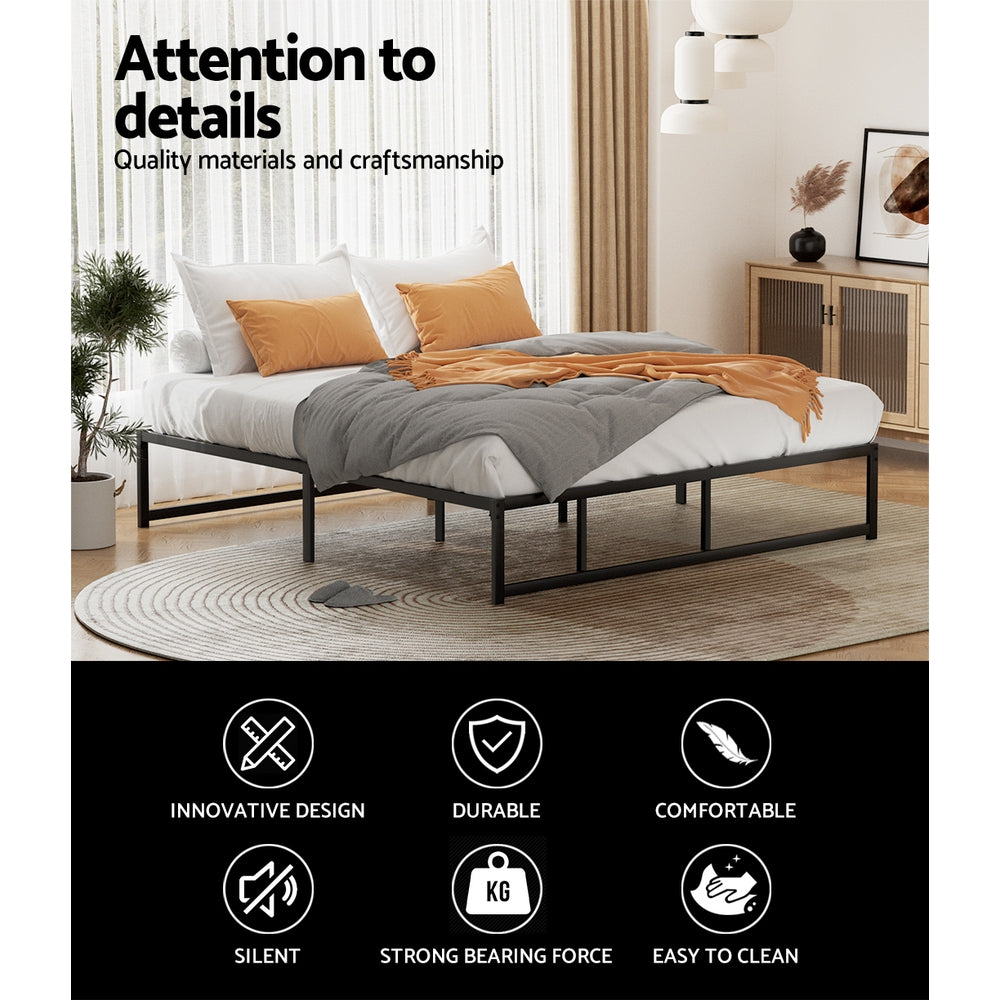 Beds & Bed Frames: Artiss Bed Frame King Size Metal Bed Frame TINO