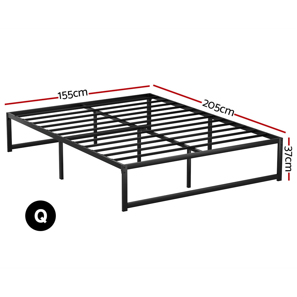 Beds & Bed Frames: Artiss Bed Frame Queen Size Metal Bed Frame TINO