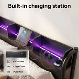 Artiss Bed Frame Single Size with Storage Shelf Headboard Charging Station GRID