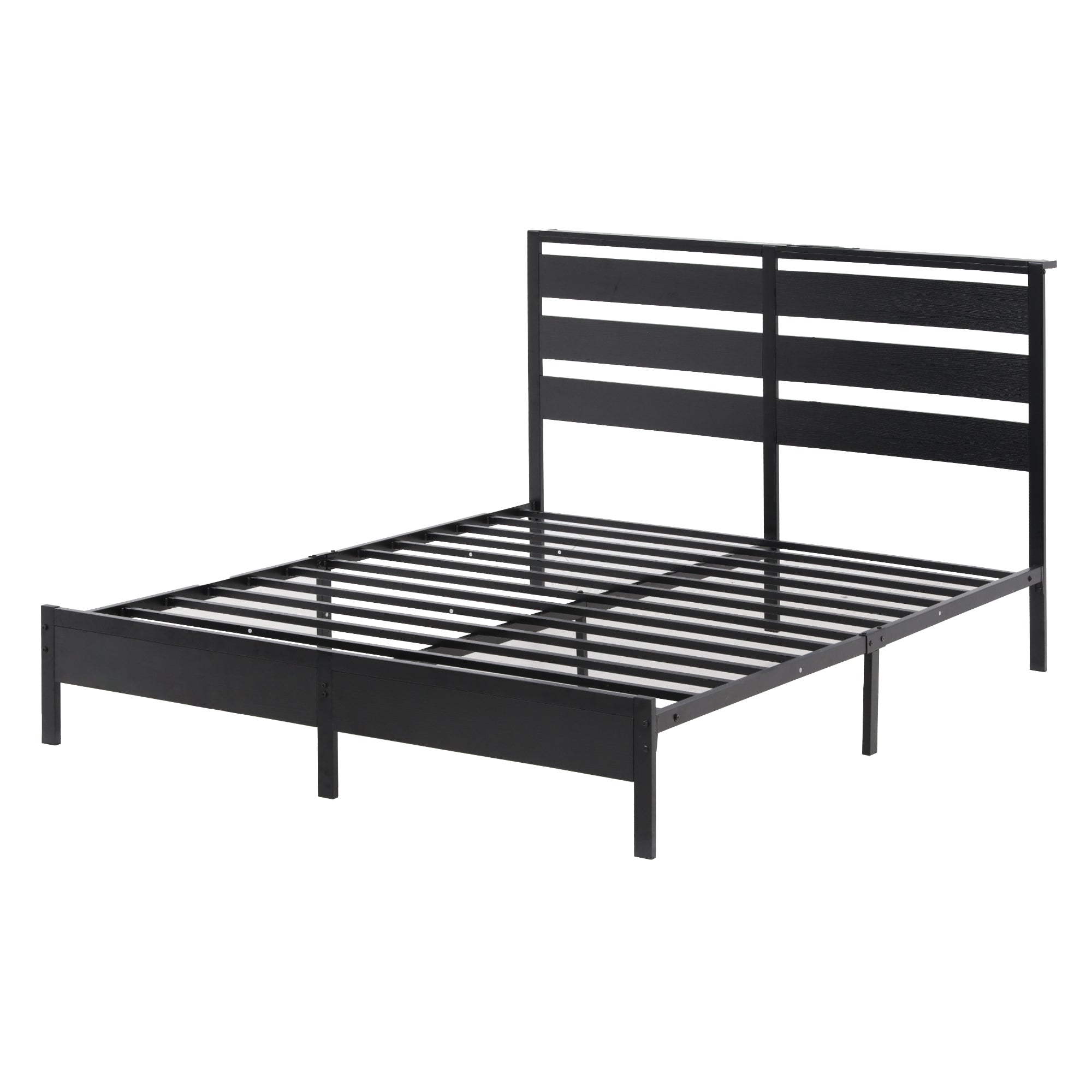 Beds & Bed Frames: Artiss Bed Frame Double Size LED Metal Bed Base with Charging Station