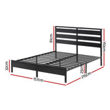 Beds & Bed Frames: Artiss Bed Frame Queen Size LED Metal Bed Base with Charging Station