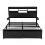 Artiss Bed Frame King with Charging Station Storage Organizer Drawers LED ZAC