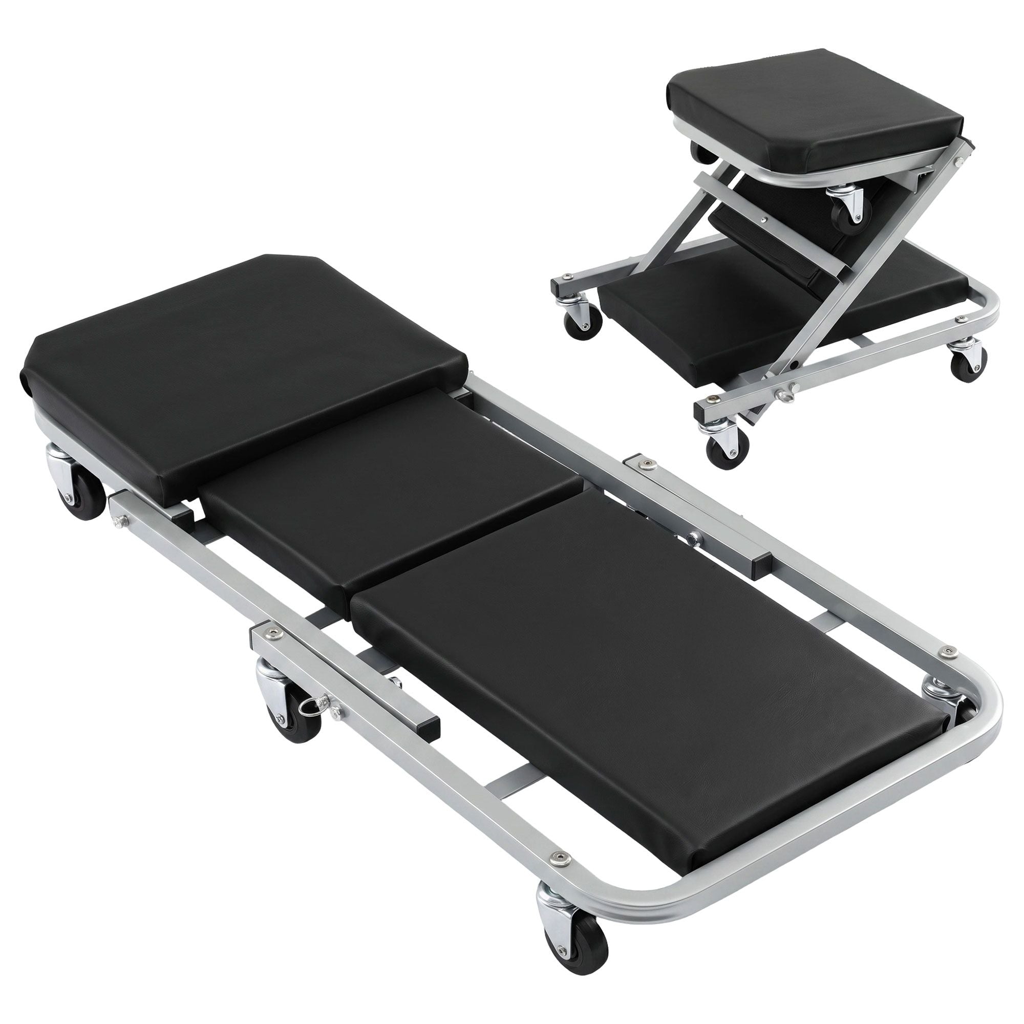 Giantz Garage Creeper 2-in-1 Mechanic Stool Rolling Automotive Z Creeper Seat