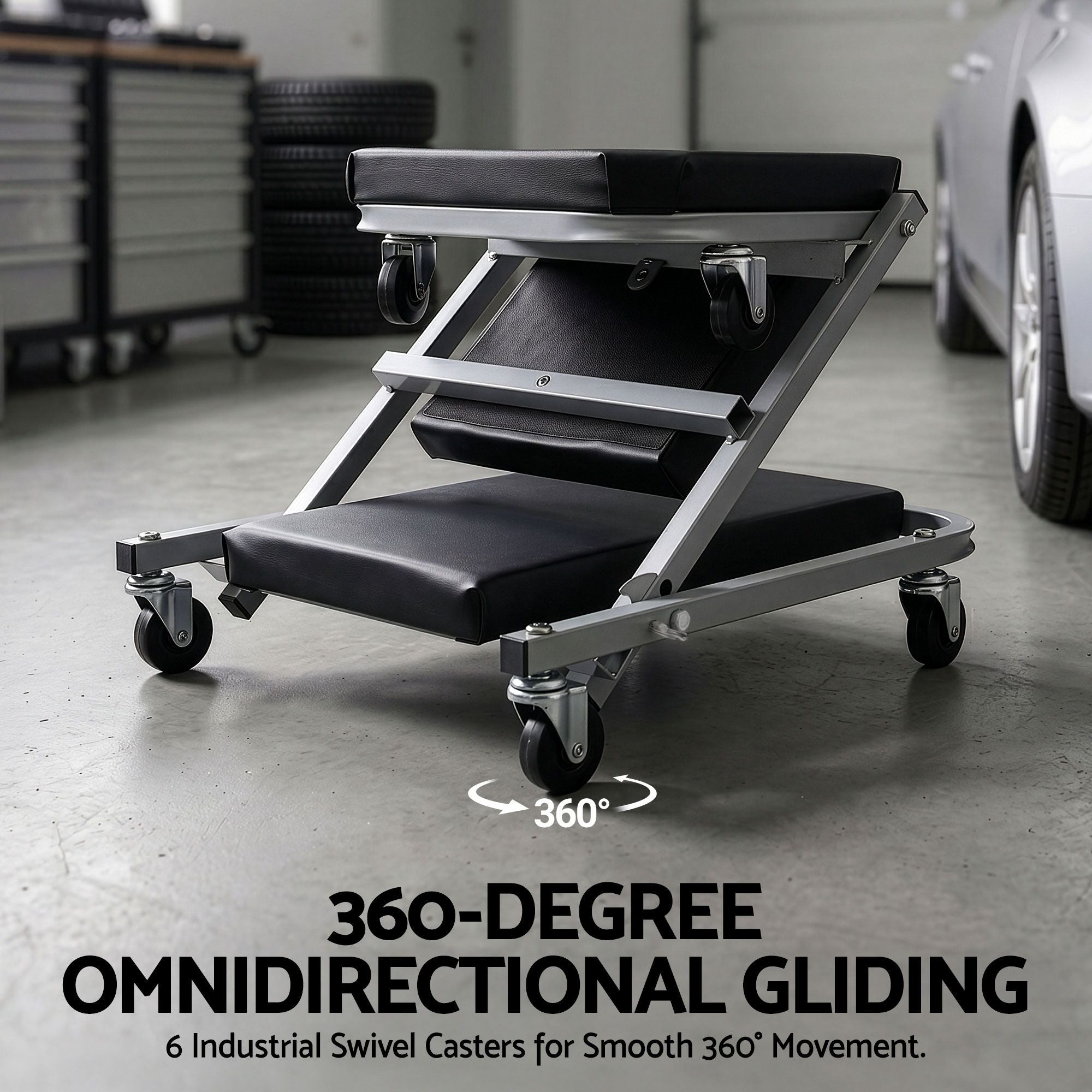 Giantz Garage Creeper 2-in-1 Mechanic Stool Rolling Automotive Z Creeper Seat
