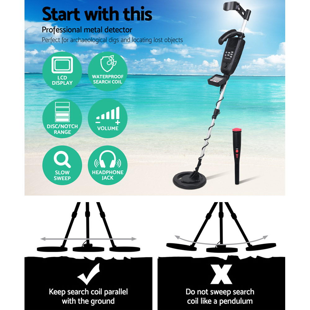 Metal Detectors: Metal Detector 180MM Deep Sensitive Waterproof Pinpointer Treasure Hunter