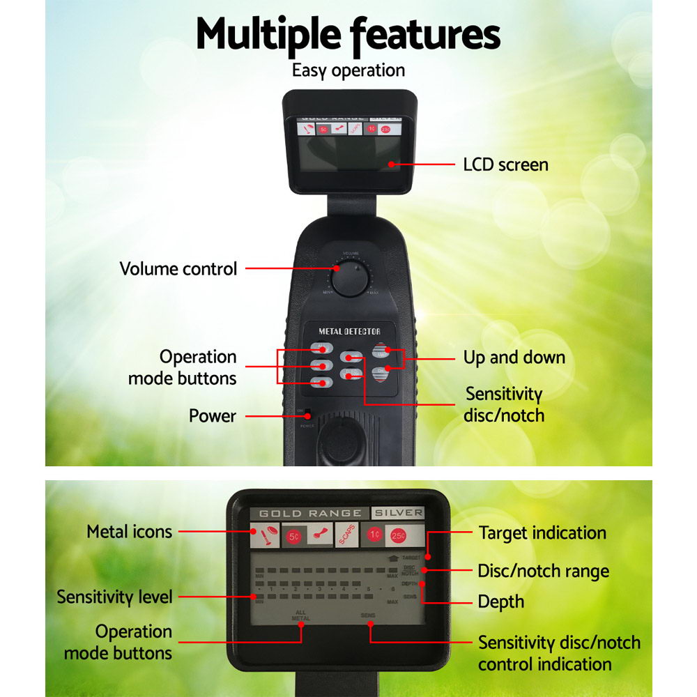 Metal Detectors: Metal Detector 180MM Deep Sensitive Waterproof Pinpointer Treasure Hunter