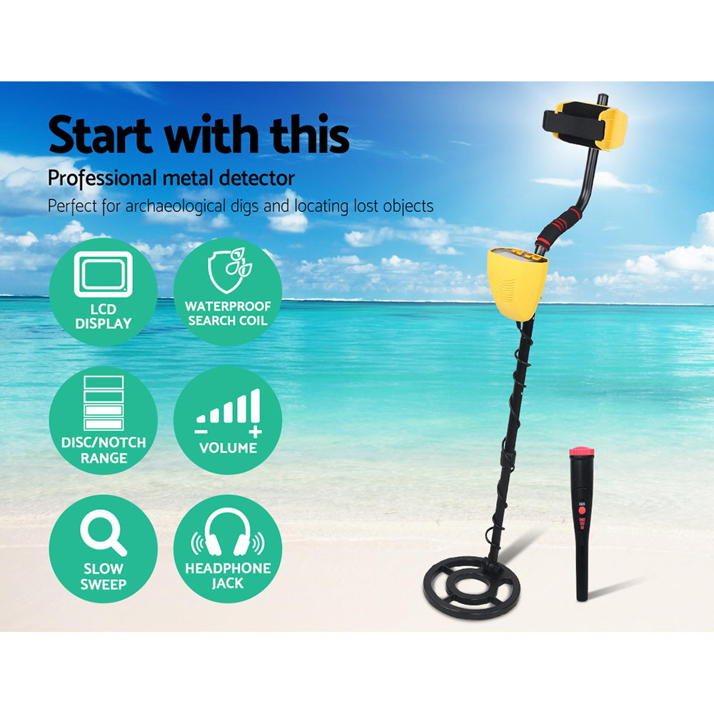 Metal Detectors: Metal Detector 180MM Deep Sensitive Waterproof Pinpointer Treasure Hunter Yellow