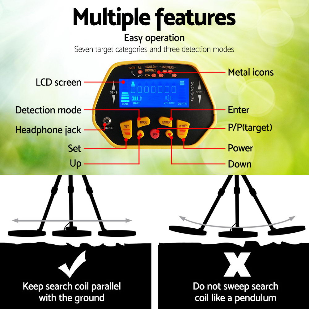 Metal Detectors: Metal Detector 180MM Deep Sensitive Waterproof Pinpointer Treasure Hunter Yellow
