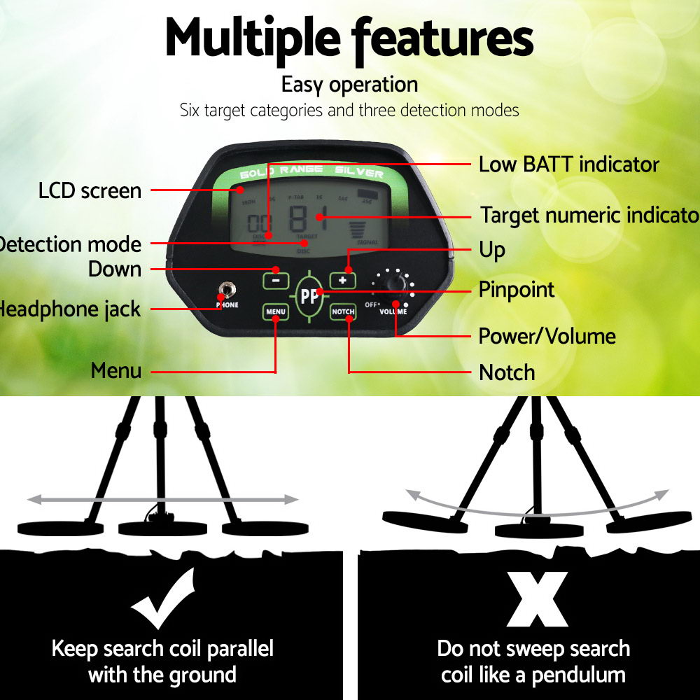 Metal Detectors: Metal Detector 220MM Deep Sensitive Waterproof Pinpointer Treasure Hunter