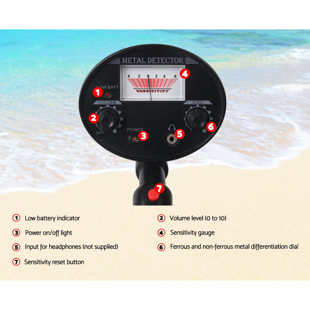 Metal Detectors: Metal Detector 180MM Deep Sensitive Waterproof Pinpointer Treasure Hunter Black