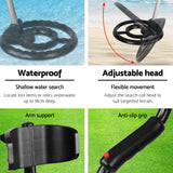 Metal Detectors: Metal Detector 180MM Deep Sensitive Waterproof Pinpointer Treasure Hunter Black