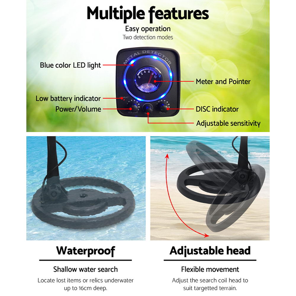Metal Detectors: Metal Detector 160MM Deep Sensitive Waterproof Treasure Hunter Gold Digger