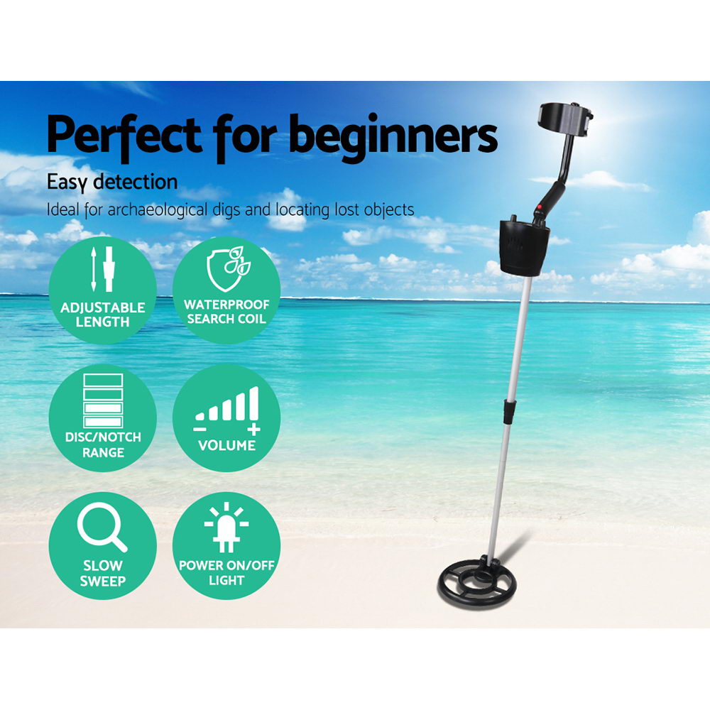 Metal Detectors: Metal Detector 180MM Deep Sensitive Waterproof Treasure Hunter Gold Digger Black