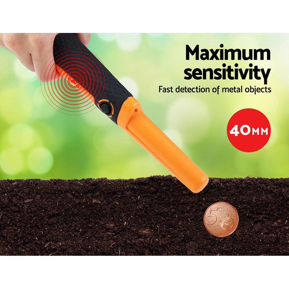 Metal Detectors: Metal Detector 40MM Sensitive Handheld Pinpointer Waterproof Automatic Hunter Orange
