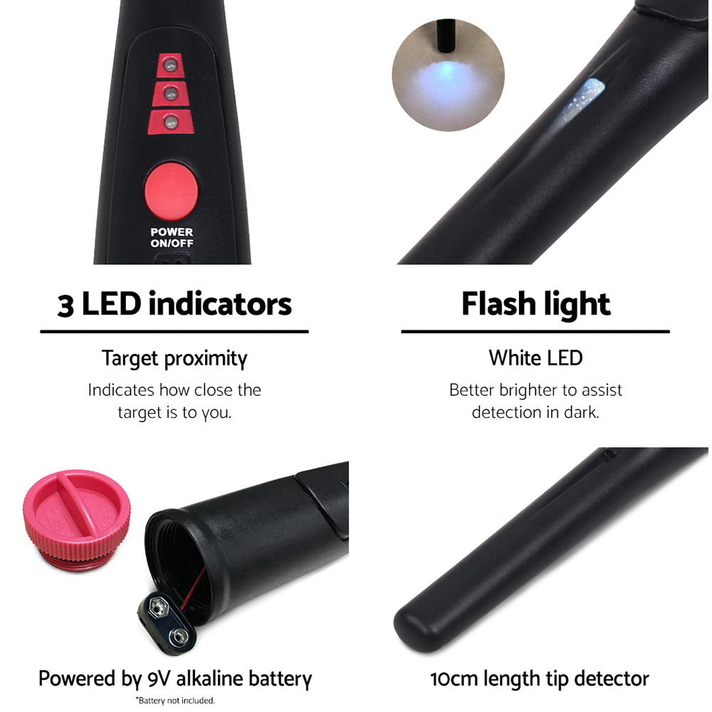 Metal Detectors: Metal Detector 40MM Sensitive Handheld Pinpointer Waterproof Automatic Hunter Black
