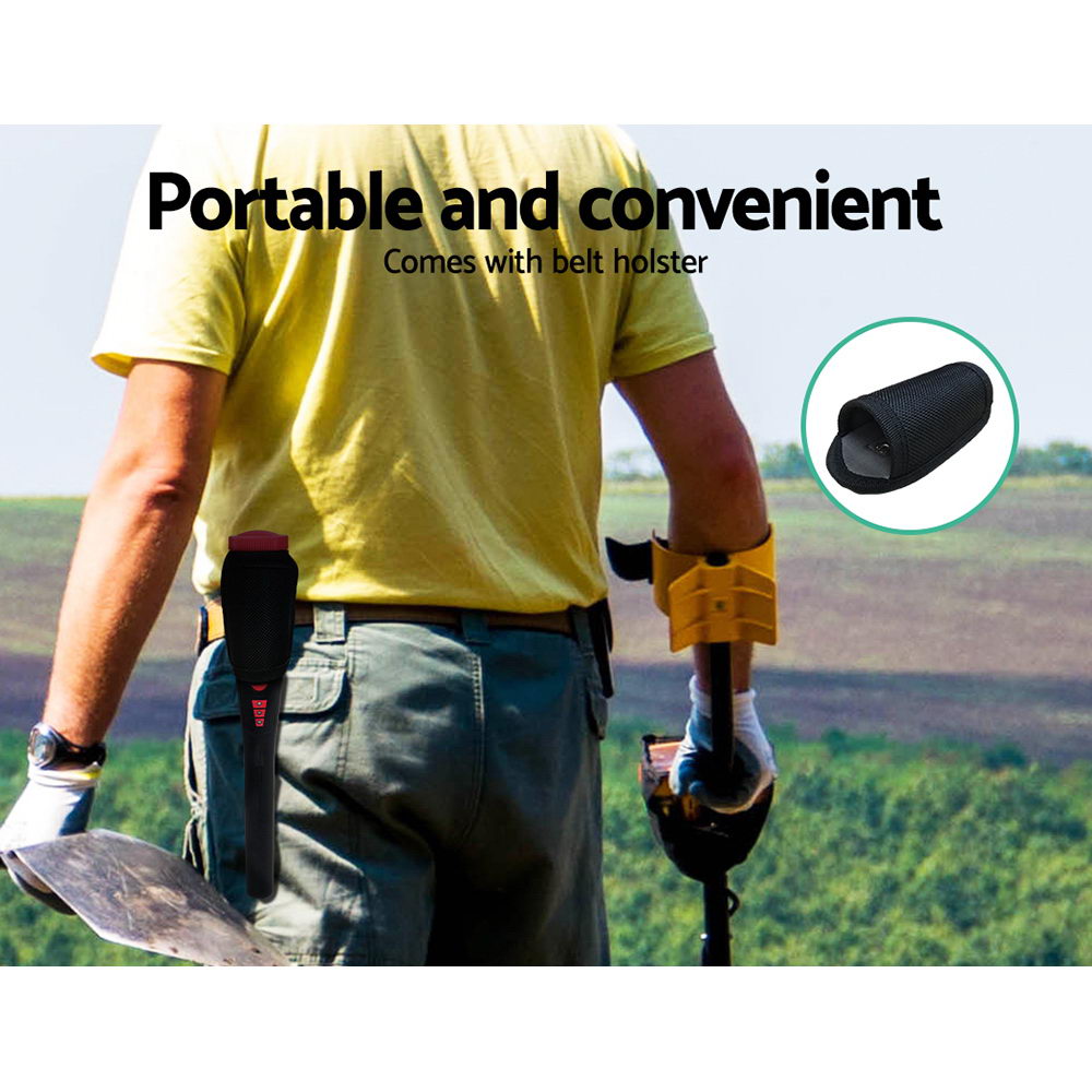 Metal Detectors: Metal Detector 40MM Sensitive Handheld Pinpointer Waterproof Automatic Hunter Black