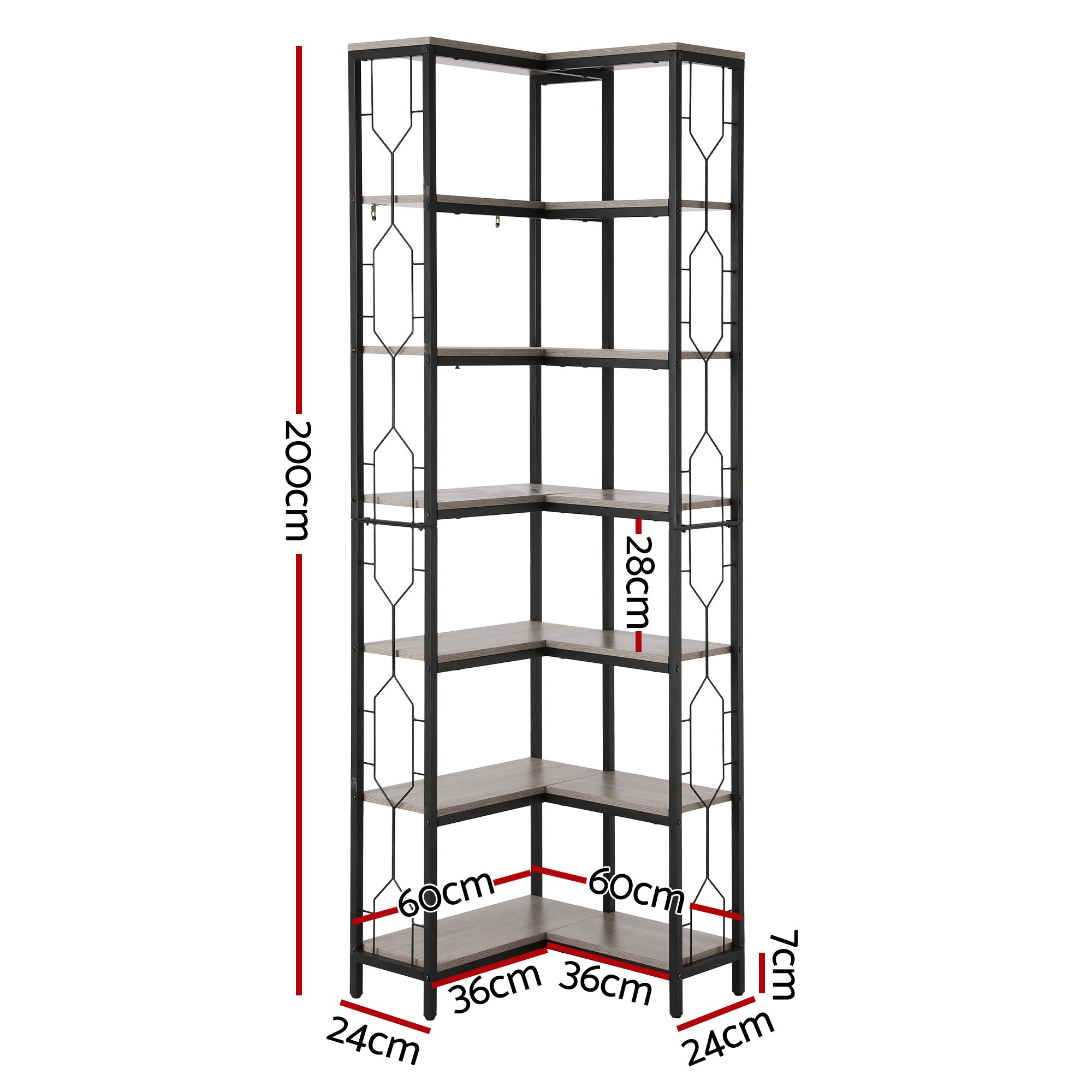 Artiss 6 Tiers Bookshelf Corner Shelf Bookcase Display Shelves Oak