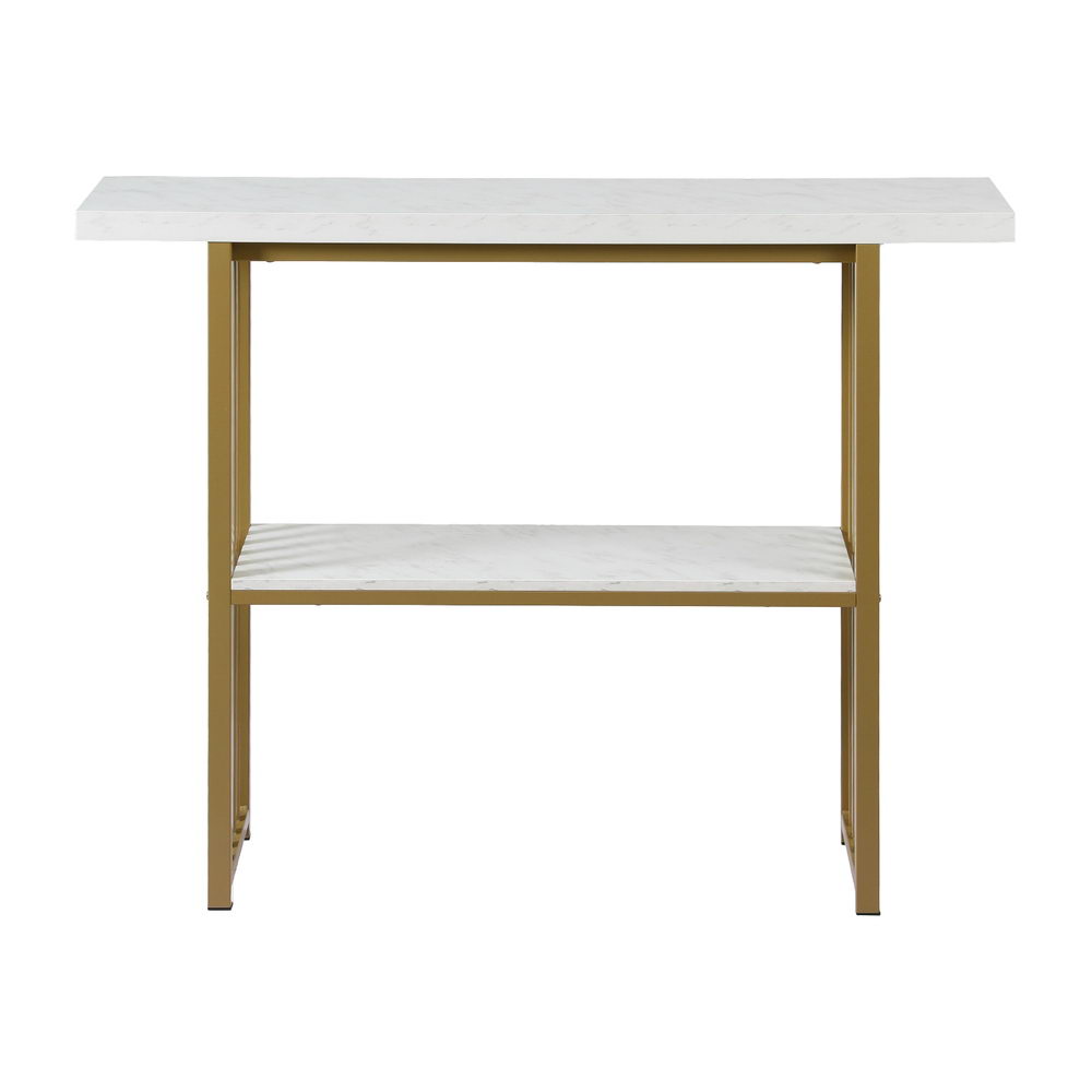 Side Tables: Artiss Console Table Marble Effect White&Gold