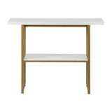 Artiss Console Table Marble Effect White&Gold