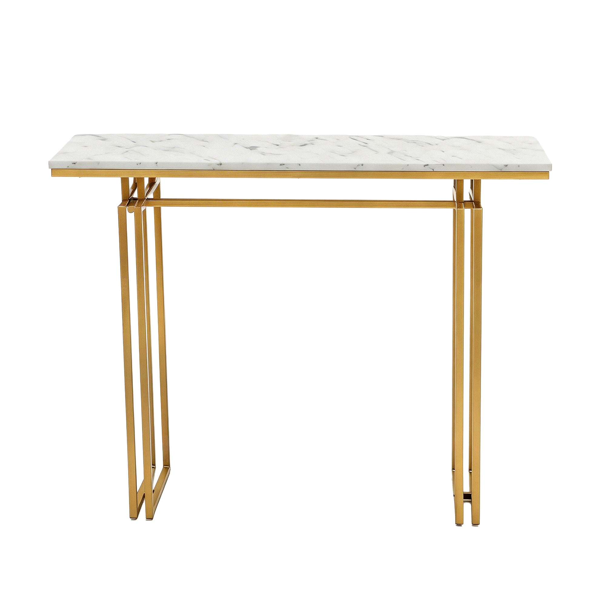 Artiss Console Table Hallway Entryway Table Marble Effect 110CM White & Gold