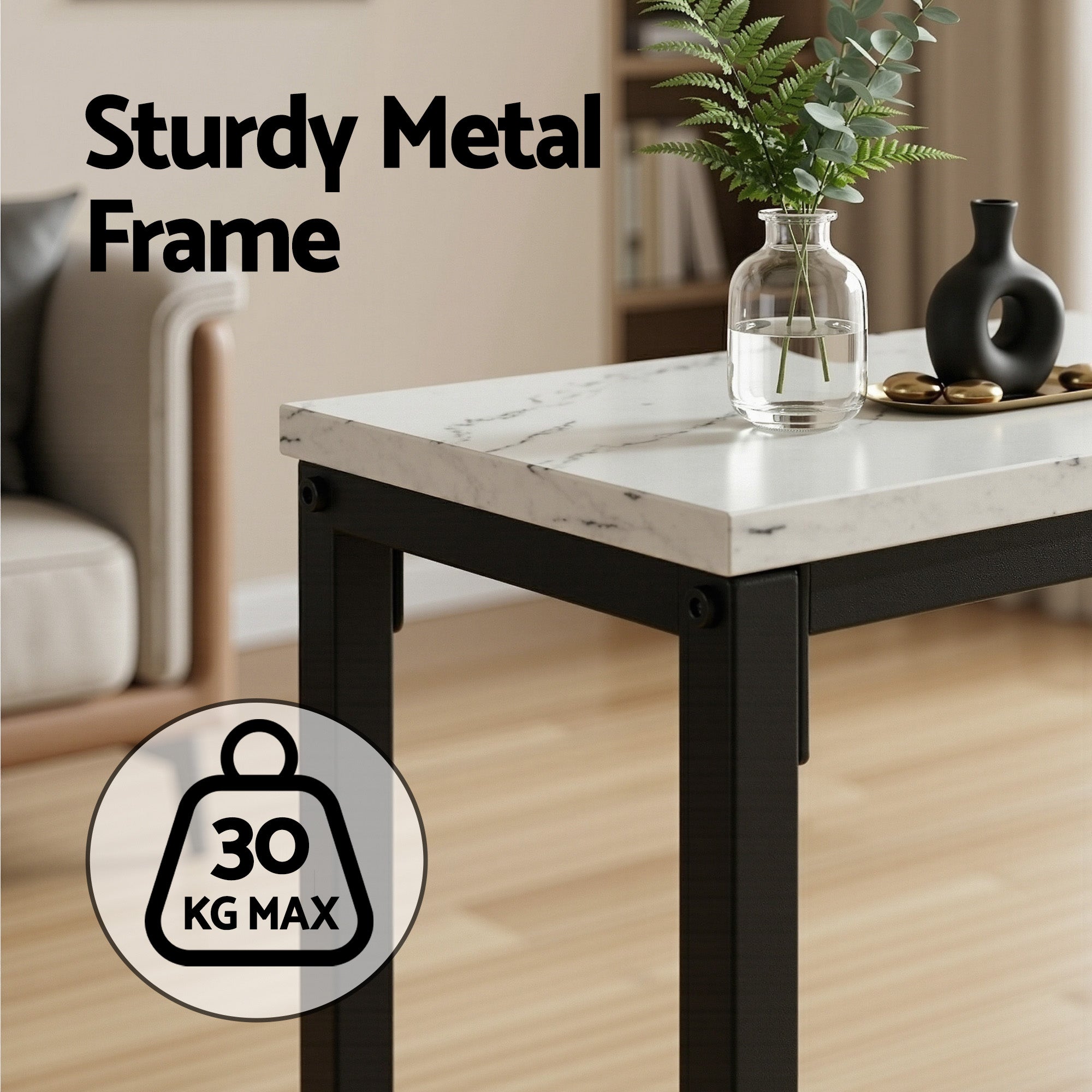 Artiss Console Table Entryway Hallway Display Desk Marble Effect White