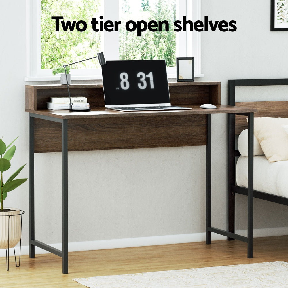 Desks: Artiss Computer Desk Shelf Oak 100CM