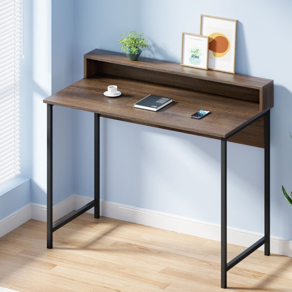 Desks: Artiss Computer Desk Shelf Oak 100CM