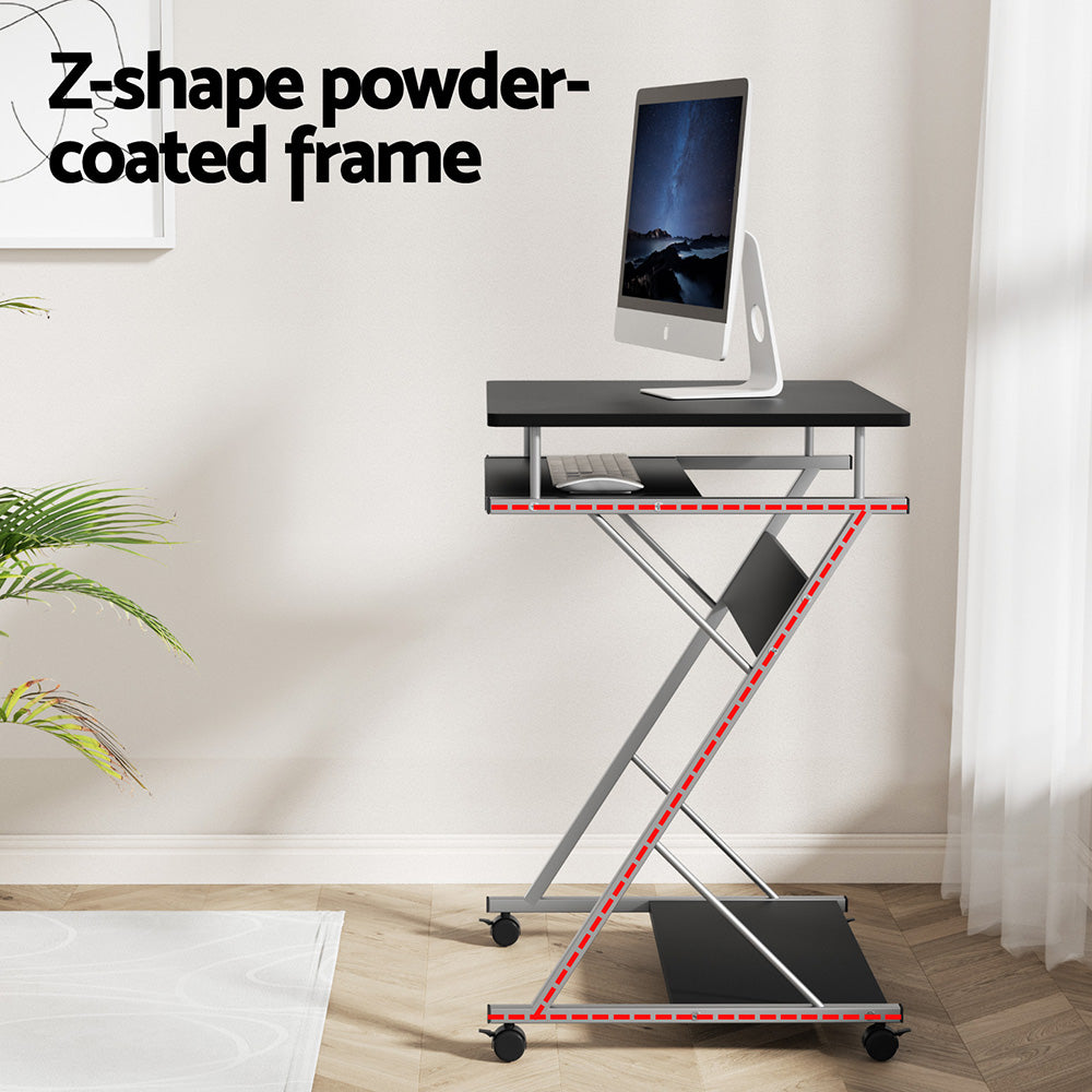 Desks: Artiss Computer Desk Mesh Office Chair Set Desks with Keyboard Shelf Try Black