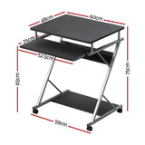 Artiss Computer Desk Keyboard Tray Shelf Black 60CM