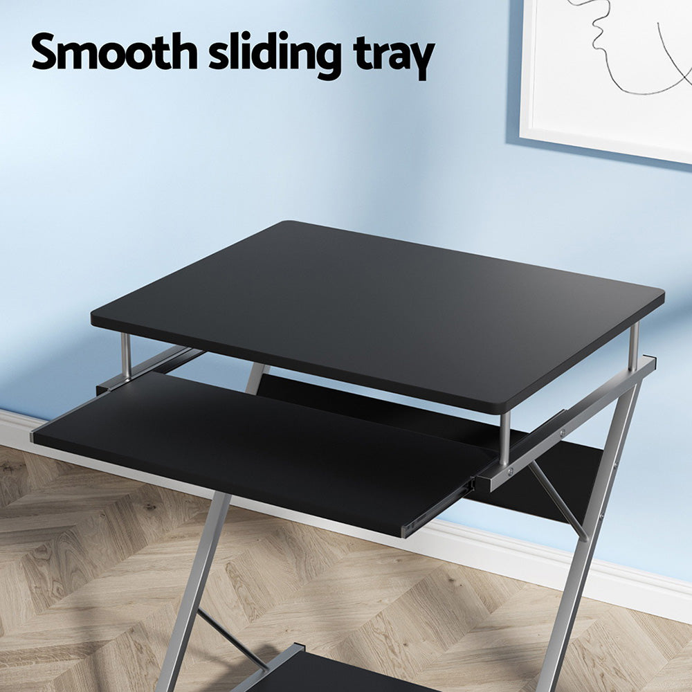 Desks: Artiss Computer Desk Keyboard Tray Shelf Black 60CM
