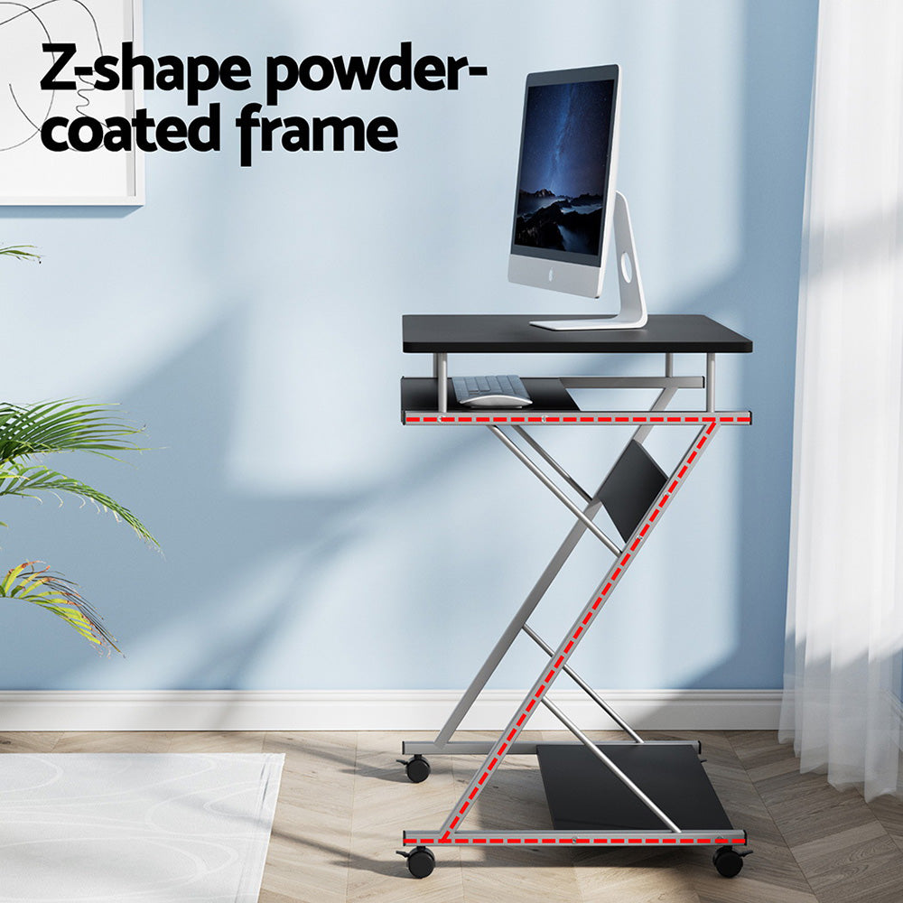 Desks: Artiss Computer Desk Keyboard Tray Shelf Black 60CM