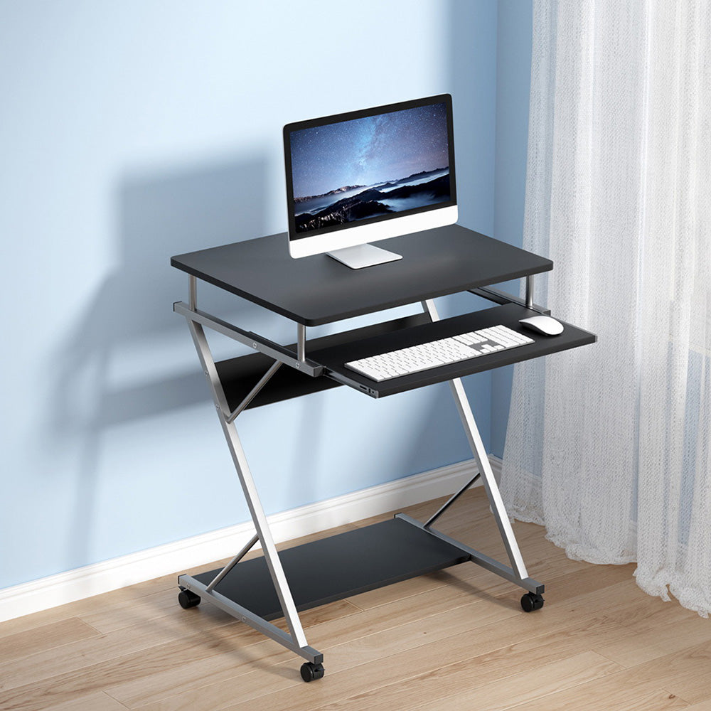 Desks: Artiss Computer Desk Keyboard Tray Shelf Black 60CM