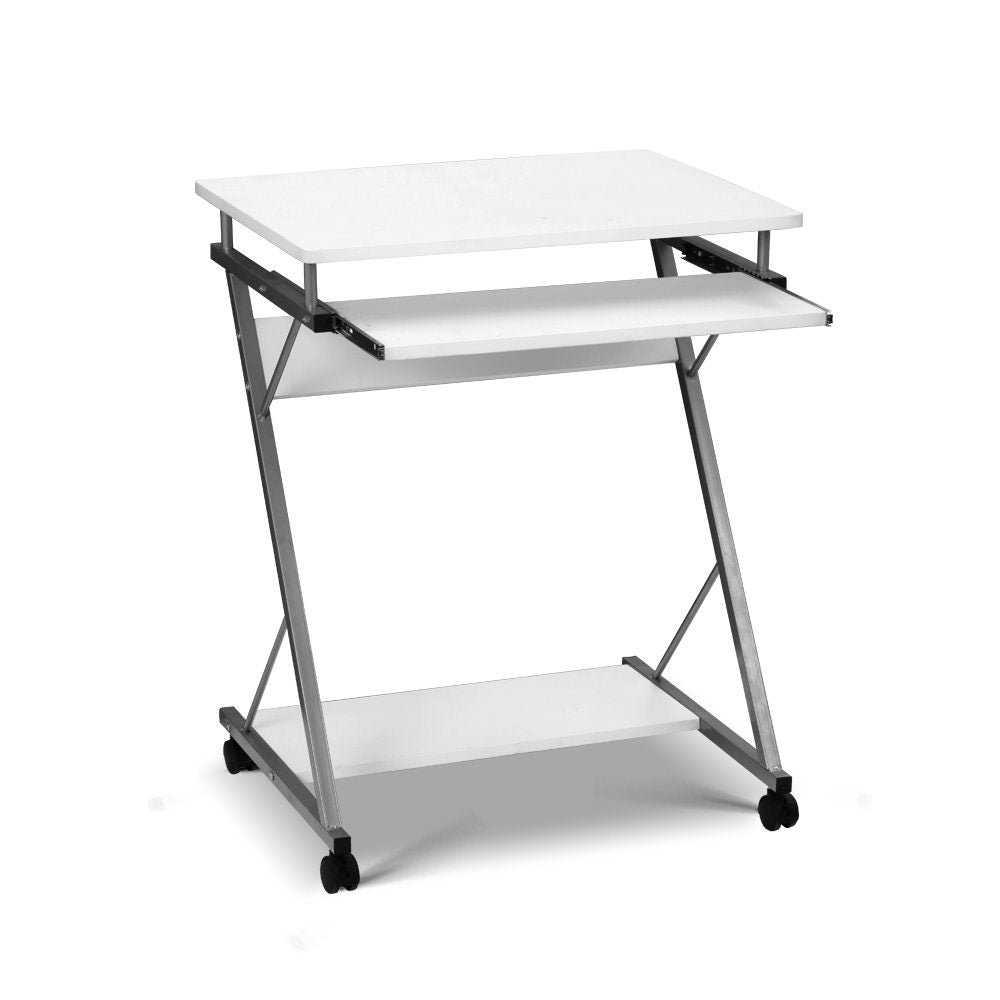 Desks: Artiss Computer Desk Keyboard Tray Shelf White 60CM
