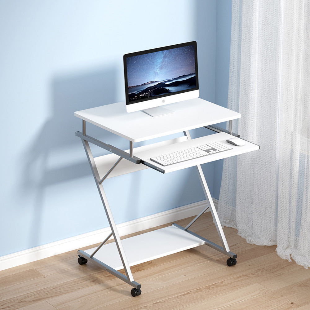 Desks: Artiss Computer Desk Keyboard Tray Shelf White 60CM